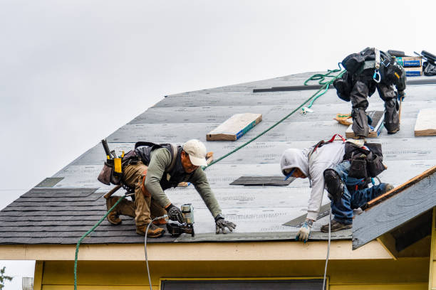 Professional Gutter Installation technician working in Amelia, OH